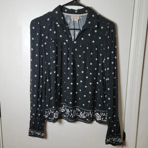 Kate Spade Long Sleeve Floral Shirt | Vintage Bandana Print | Size S